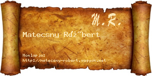 Matecsny Róbert névjegykártya